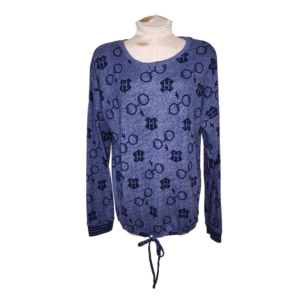 Wizarding World Of Harry Potter Sweater Womens Large Blue Super Soft Long Sleeve